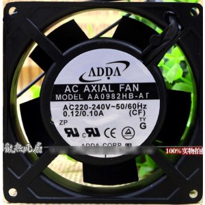 ADDA AA0982HB-AT 220/240V 0.12/0.10A 2 Wires Cooling Fan 